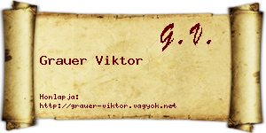 Grauer Viktor névjegykártya